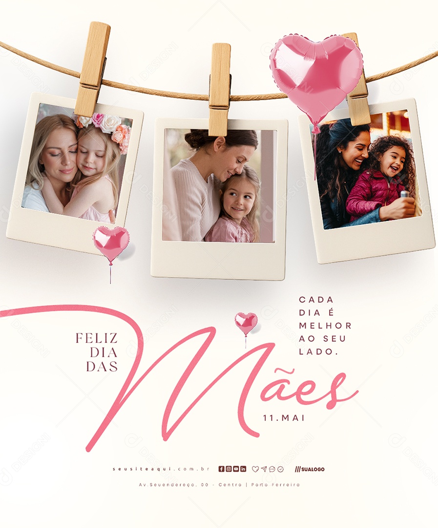 Feliz Dia das Mães 11 de Maio Social Media PSD Editável