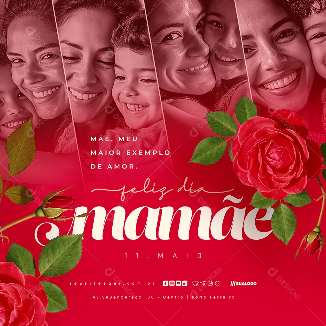 Feliz Dia das Mães 11 de Maio Social Media PSD Editável