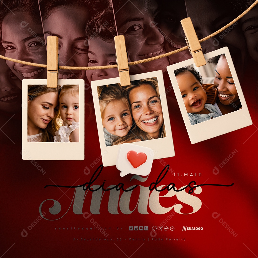 Feliz Dia das Mães 11 de Maio Social Media PSD Editável