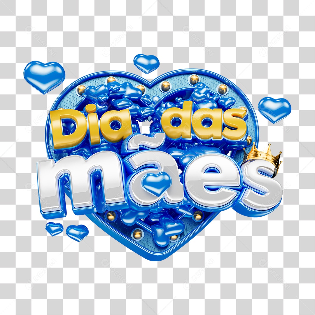Selo 3D Dia das Mães PNG Transparente