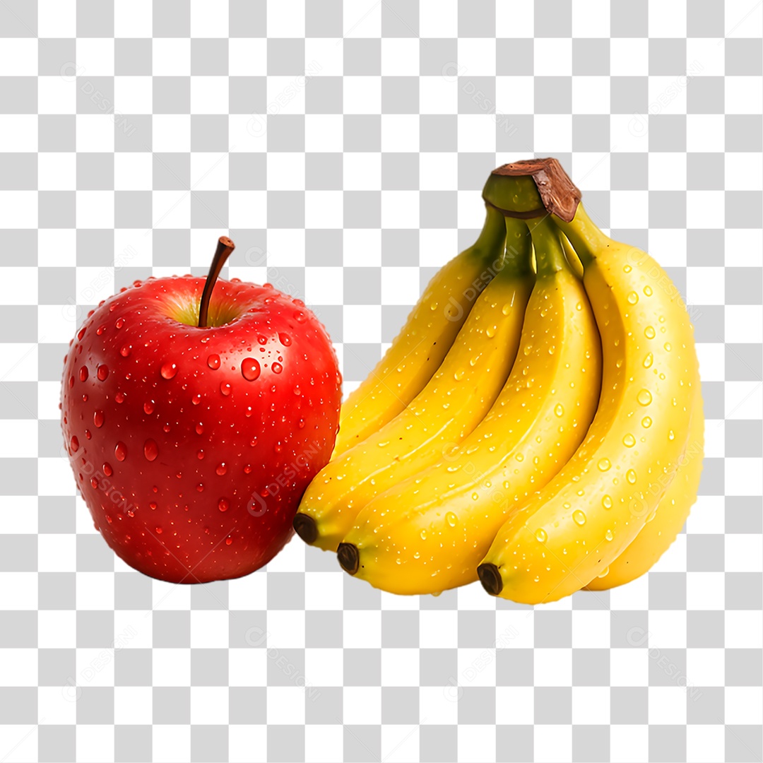 Maçã Banana PNG Transparente