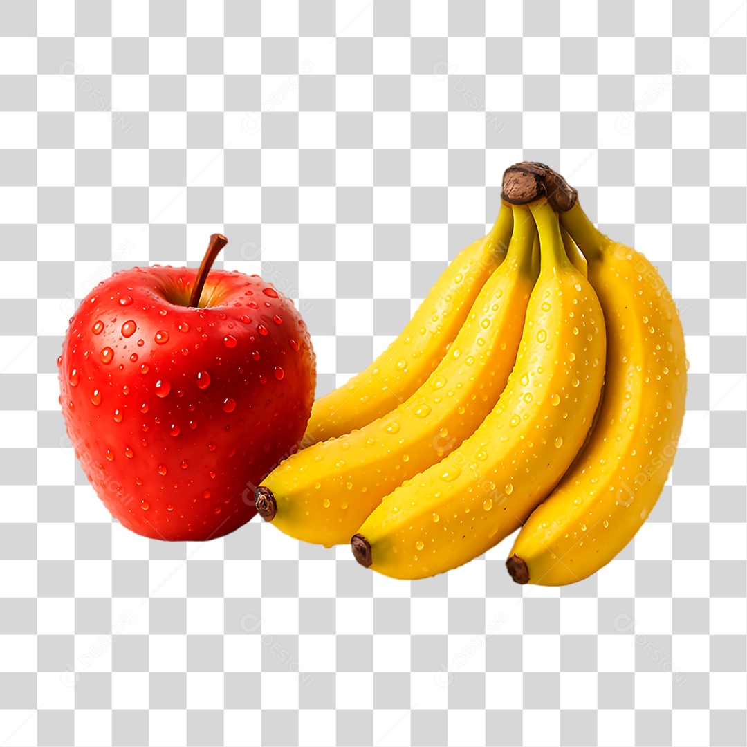 Maçã com Banana PNG Transparente