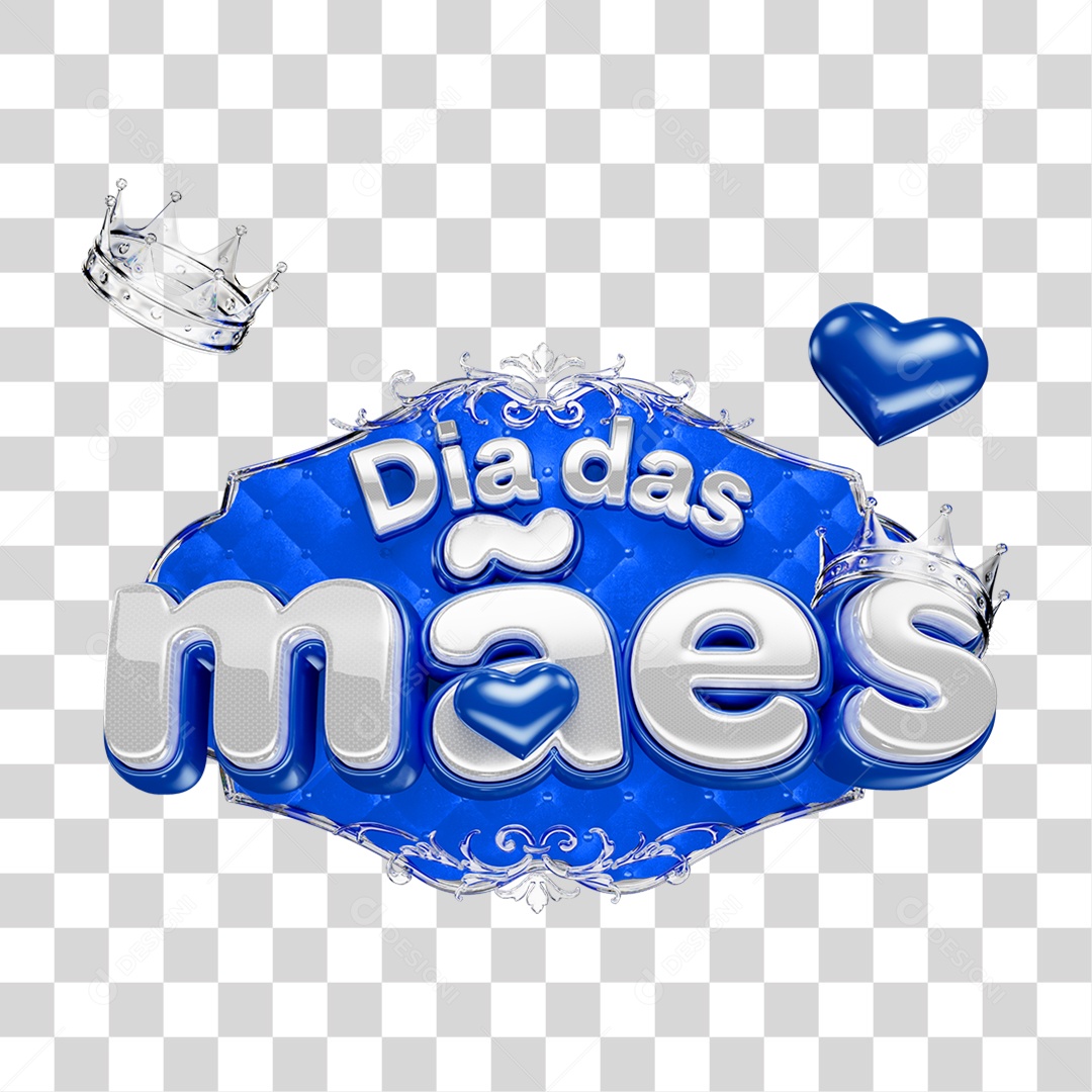 Selo 3D Dia das Mães PNG Transparente