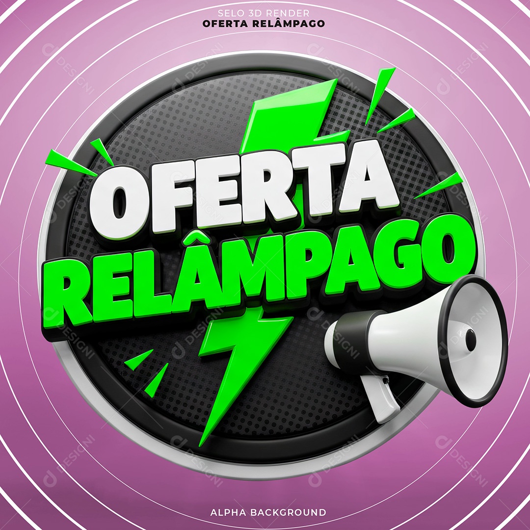 Ofertas Relâmpago Selo 3D Para Composição PSD