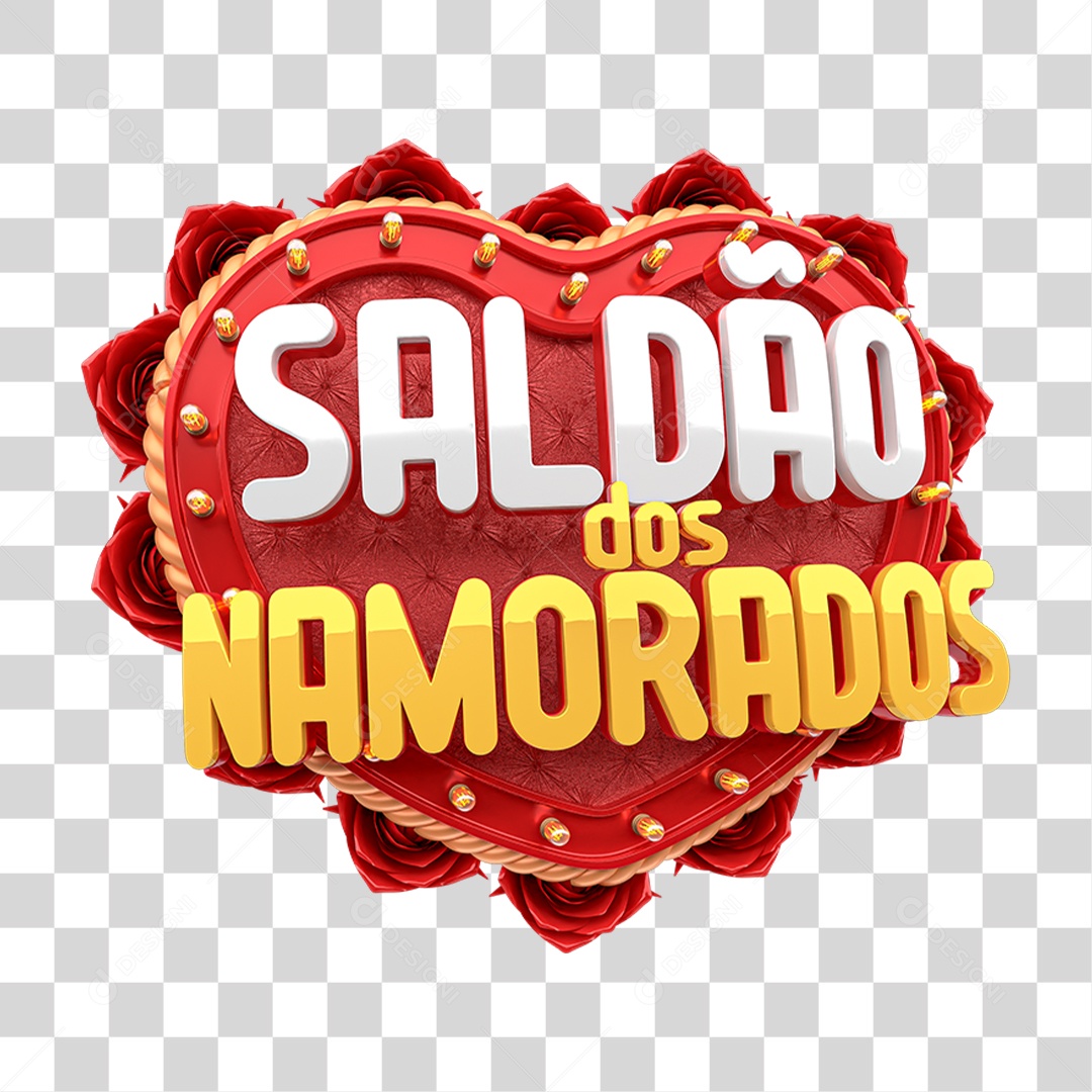 Selo 3D Saldão dos Namorados PNG Transparente