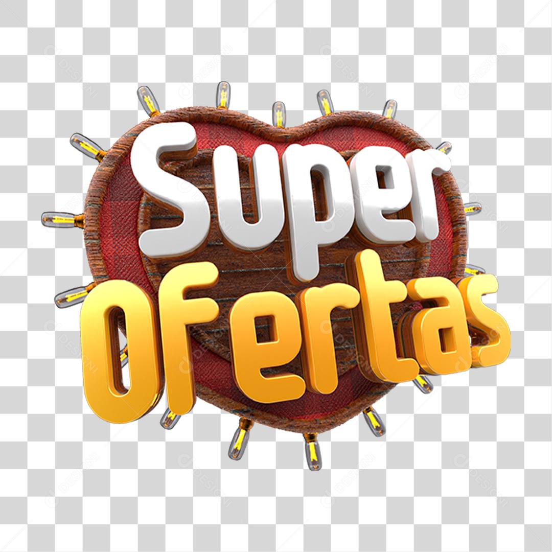 Selo 3D Super Ofertas PNG Transparente