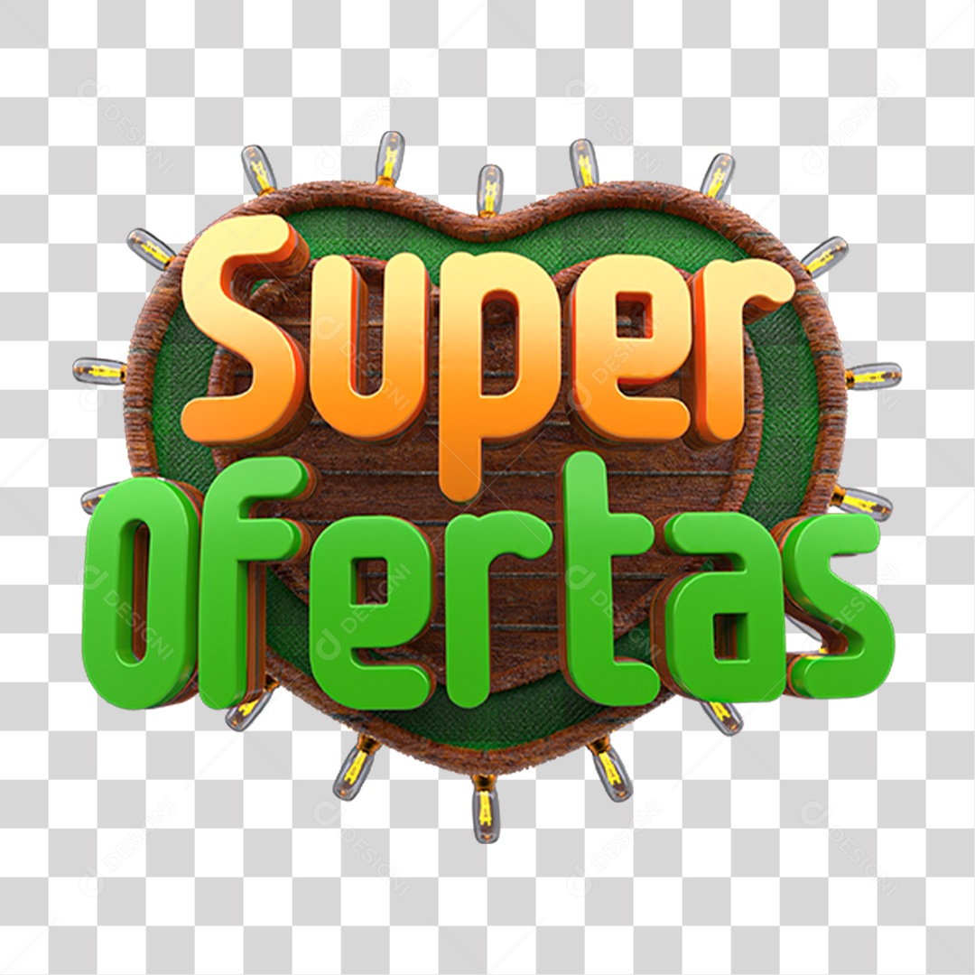 Selo 3D Super Ofertas PNG Transparente