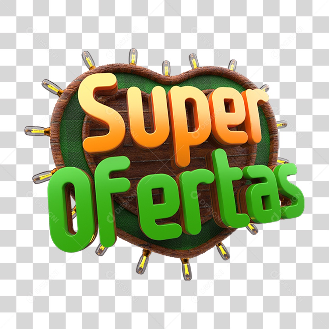 Selo 3D Super Ofertas PNG Transparente