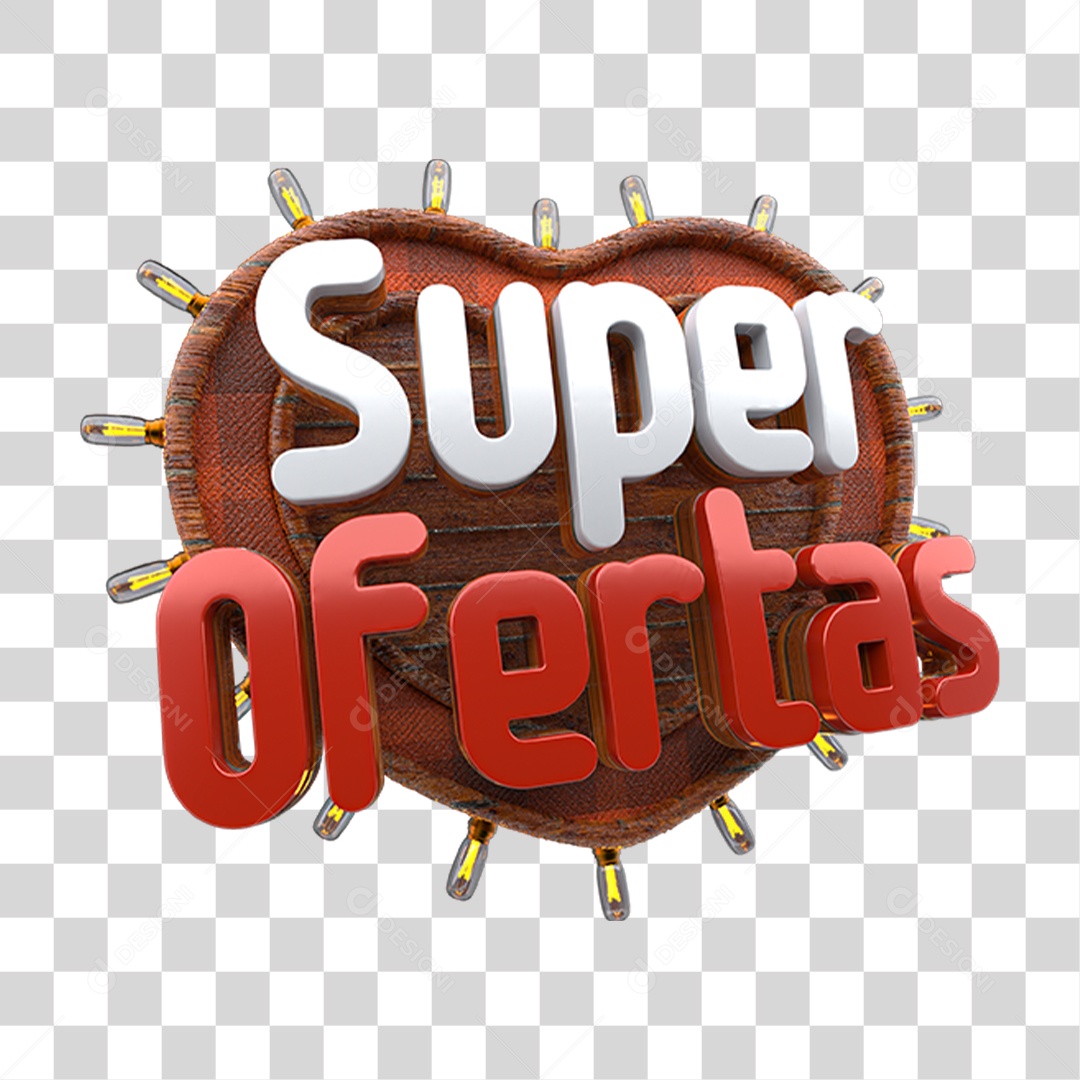 Selo 3D Super Ofertas PNG Transparente