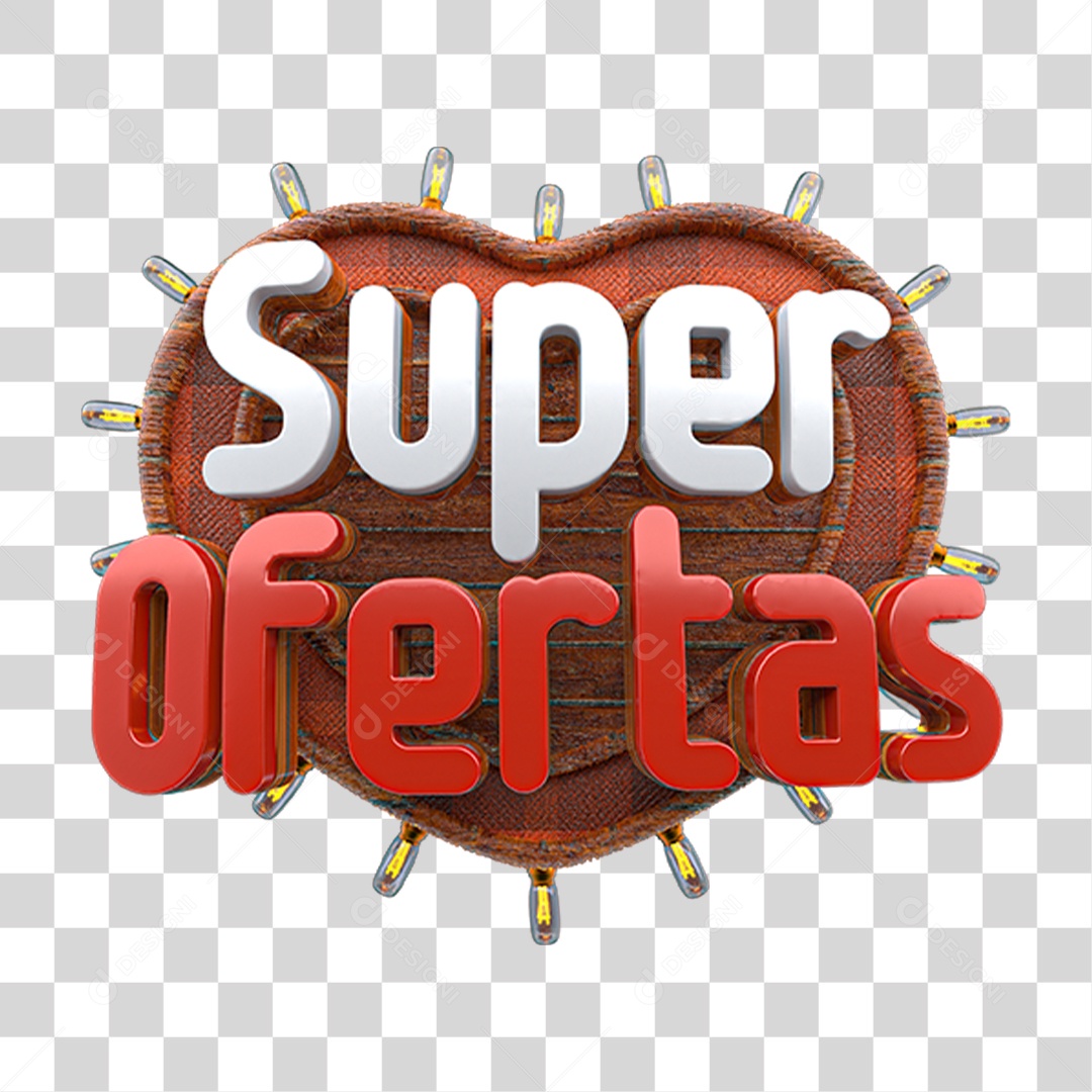Selo 3D Super Ofertas PNG Transparente