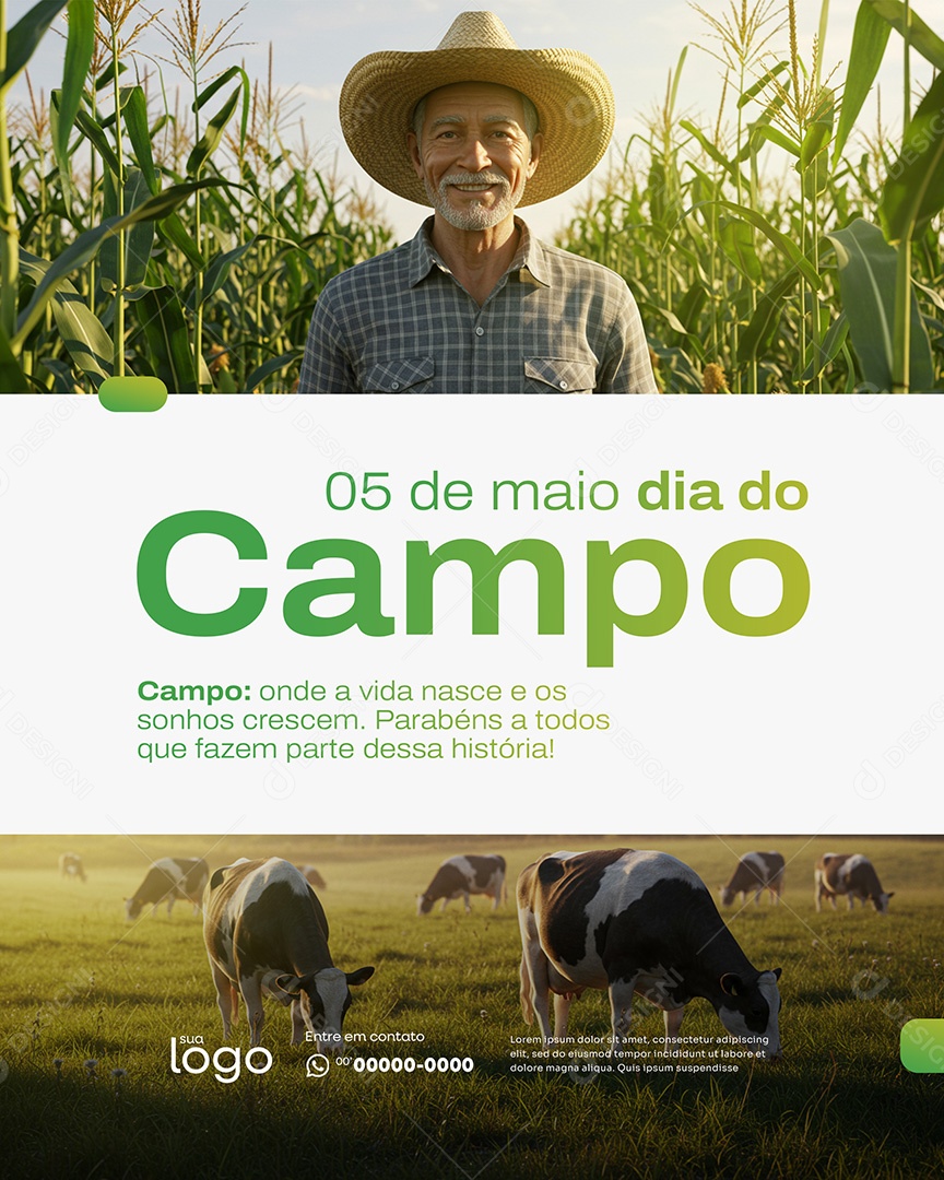 05 de Maio Dia do Campo Social Media PSD Editável