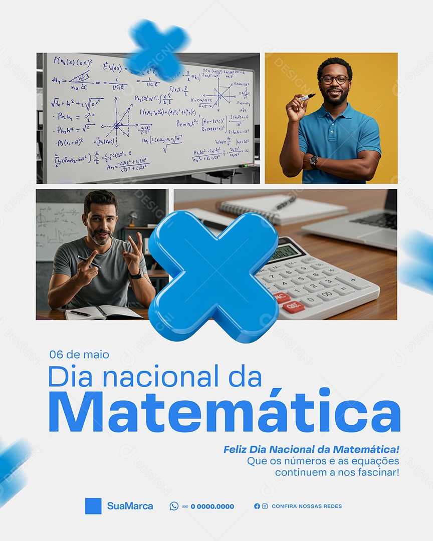 06 De Maio Dia Nacional da Matemática Social Media PSD Editável