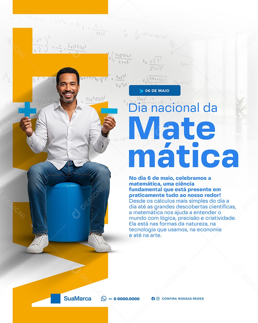 06 De Maio Dia Nacional da Matemática Social Media PSD Editável