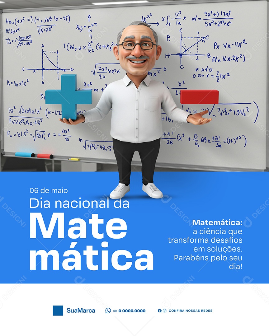 06 De Maio Dia Nacional da Matemática Social Media PSD Editável