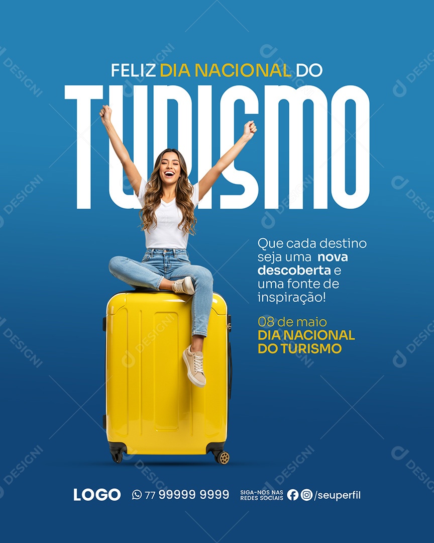 Feliz Dia do Turismo 08 de Maio Social Media PSD Editável