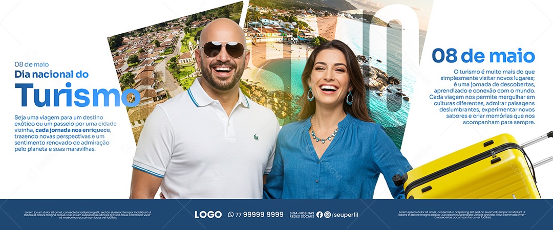 Feliz Dia do Turismo 08 de Maio Social Media PSD Editável9