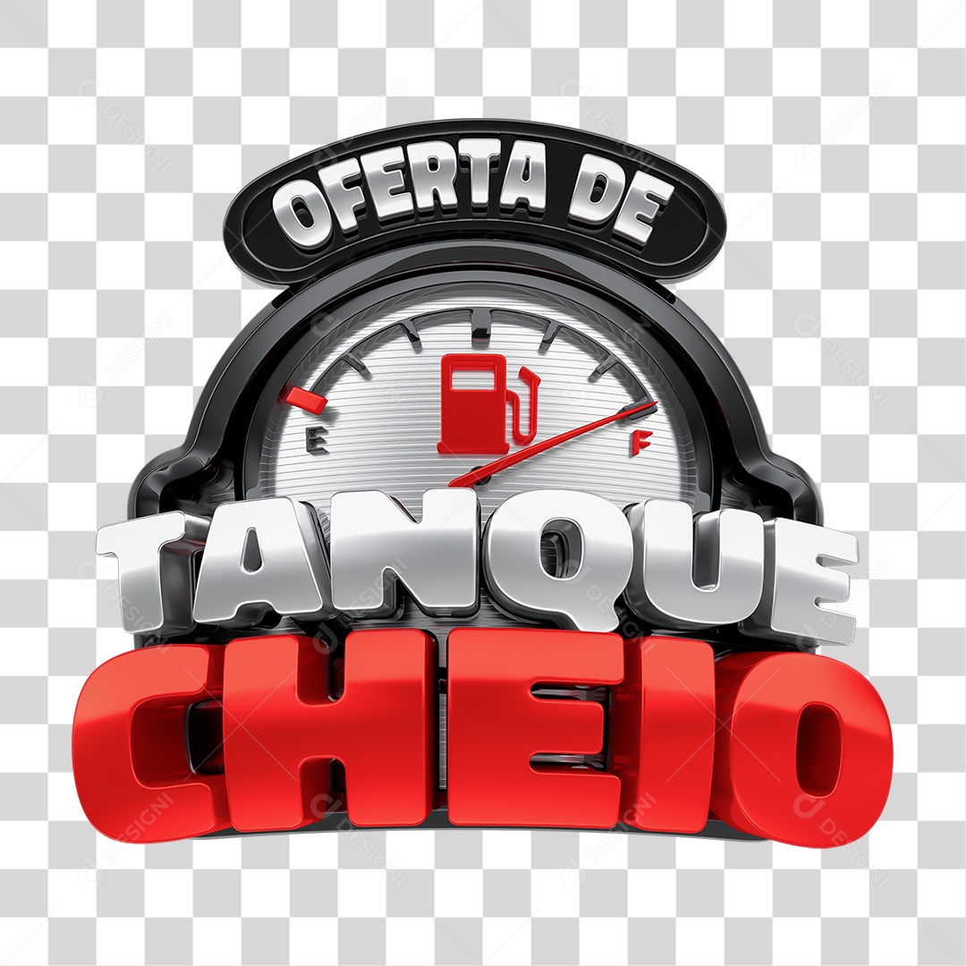 Selo 3D Oferta de Tanque Cheio PNG Transparente
