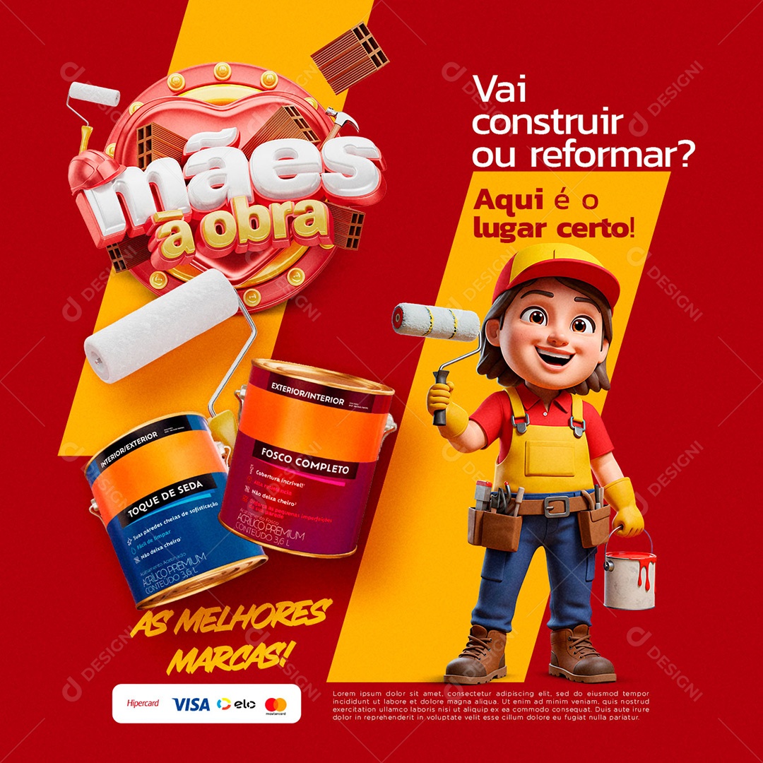 Mães à Obra Social Media PSD Editável