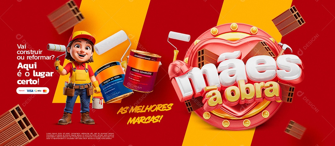 Banner Mães à Obra Social Media PSD Editável