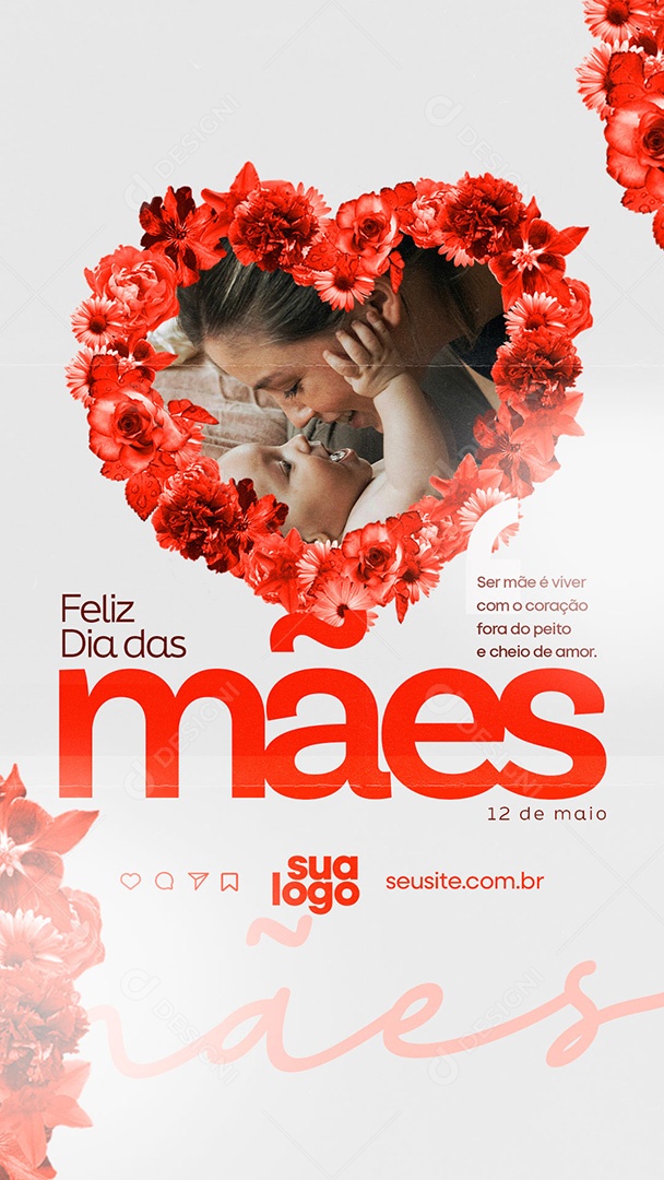 Story Feliz Dia das Mães 11 de Maio Social Media PSD Editável