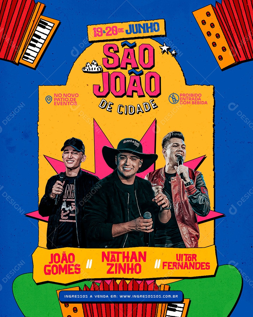 Flyer São João da Cidade Social Media PSD Editável