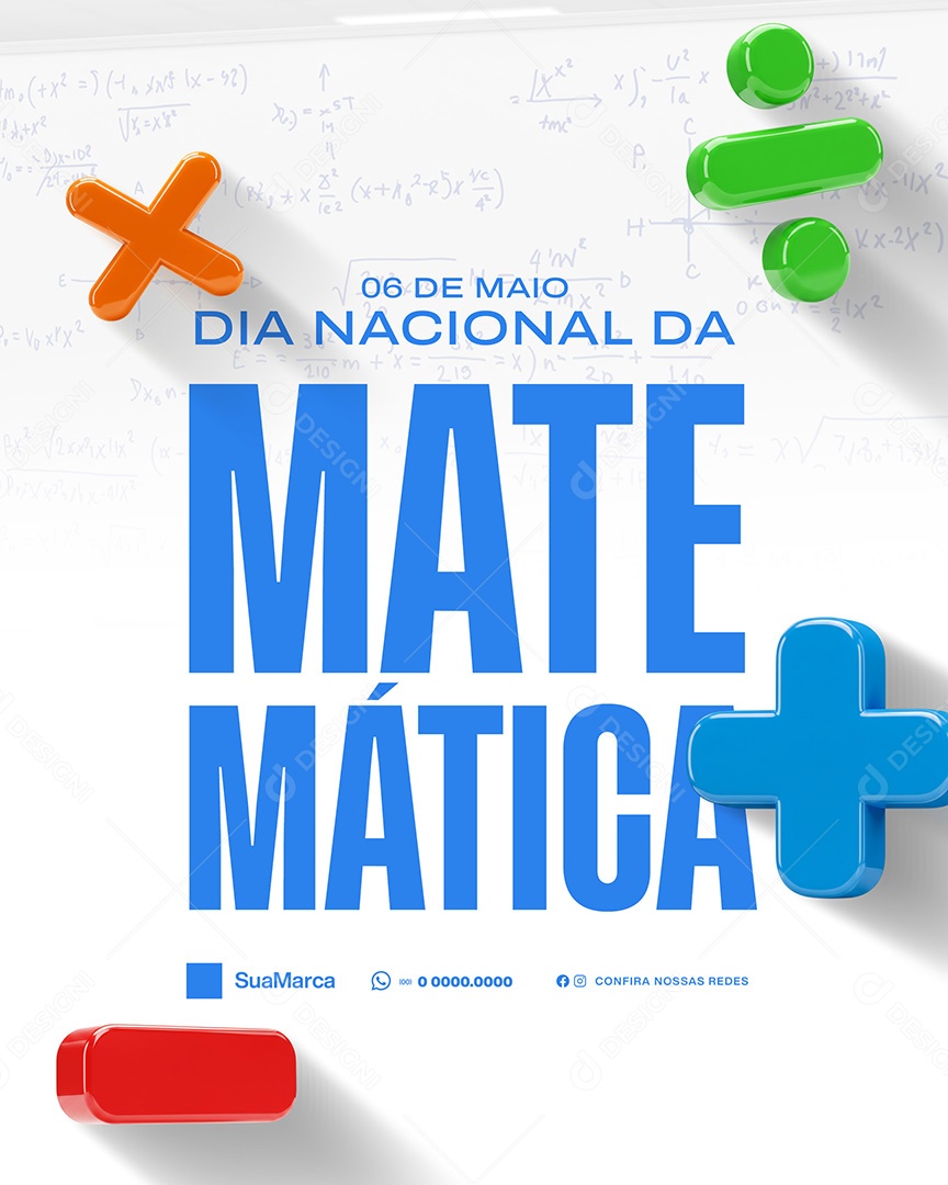06 De Maio Dia Nacional da Matemática Social Media PSD Editável