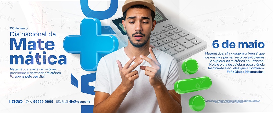 06 De Maio Dia Nacional da Matemática Social Media PSD Editável