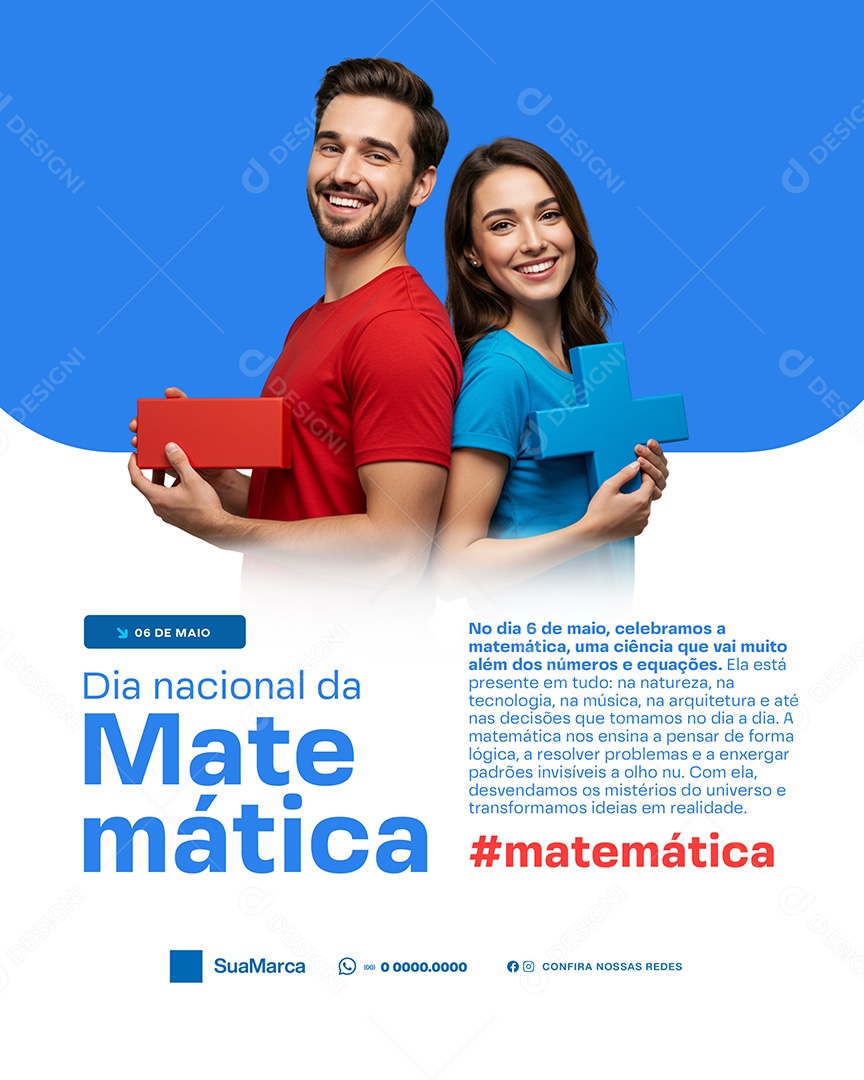 06 De Maio Dia Nacional da Matemática Social Media PSD Editável