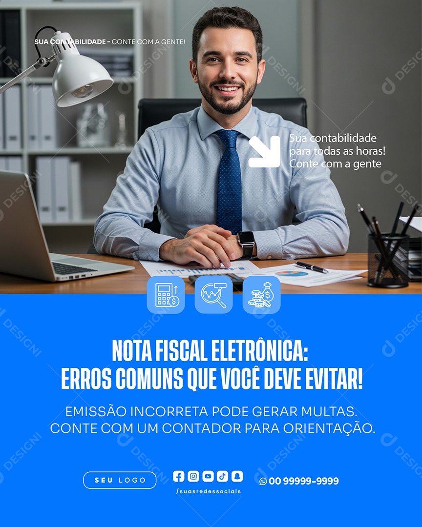 Contabilidade Social Media PSD Editável