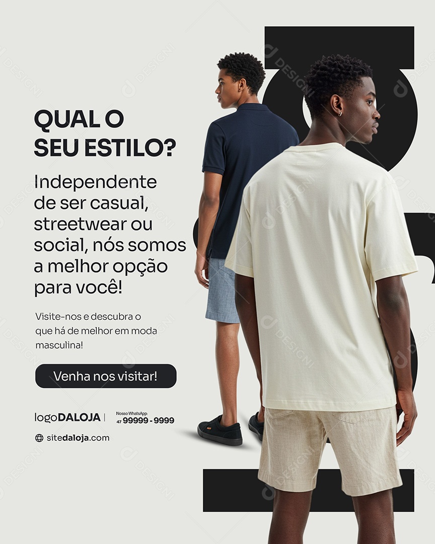 Loja de Roupa Masculina Social Media PSD Editável
