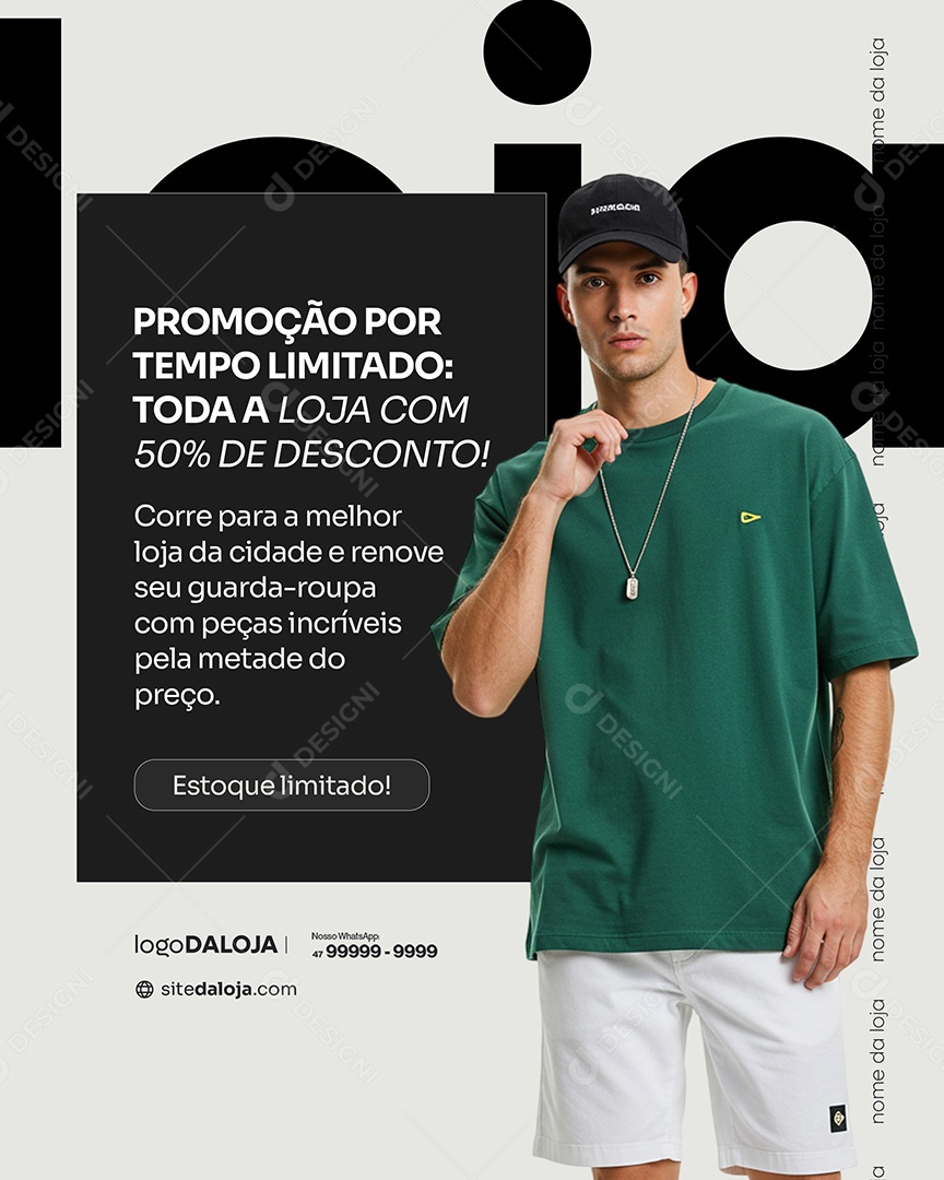Loja de Roupa Masculina Social Media PSD Editável