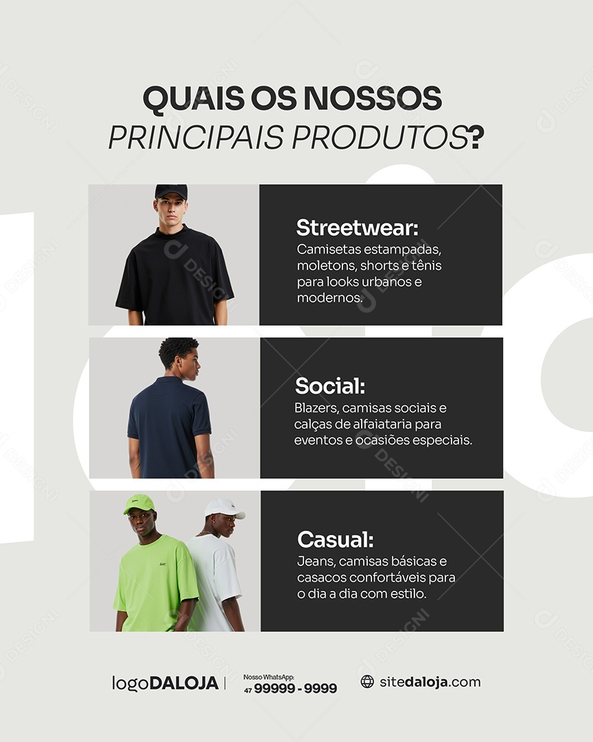 Loja de Roupa Masculina Social Media PSD Editável