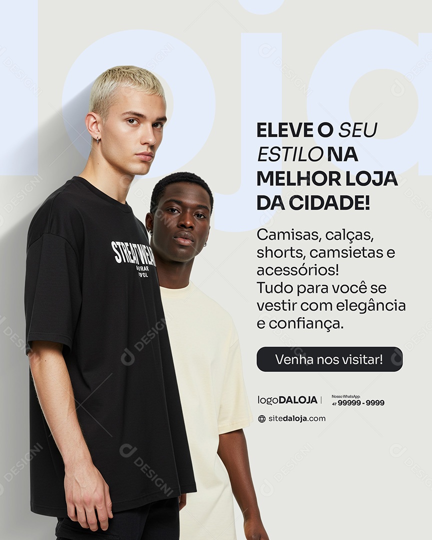 Loja de Roupa Masculina Social Media PSD Editável