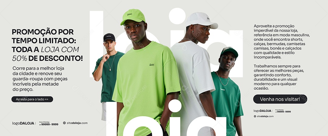 Loja de Roupa Masculina Social Media PSD Editável