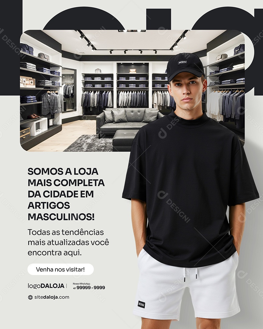 Loja de Roupa Masculina Social Media PSD Editável