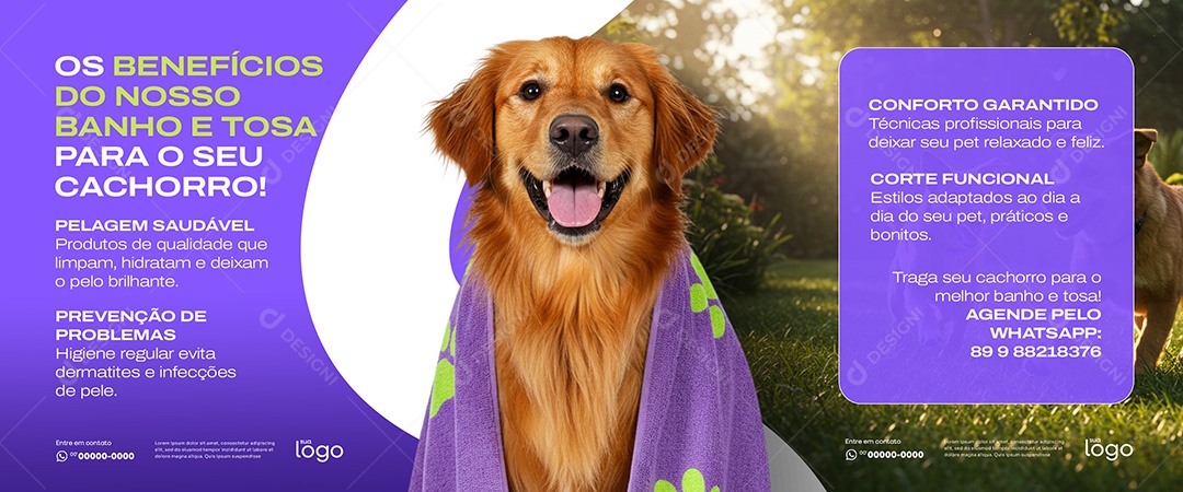 Pet Shop Banho e Tosa Social Media PSD Editável