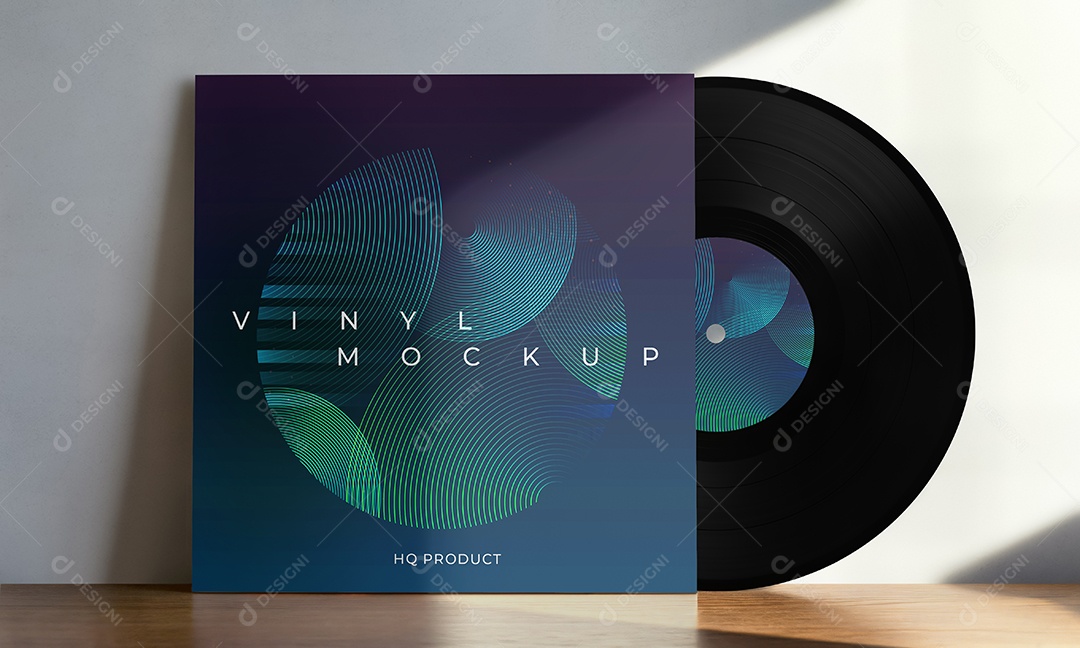 Mockup Disco de Vinil PSD Editável