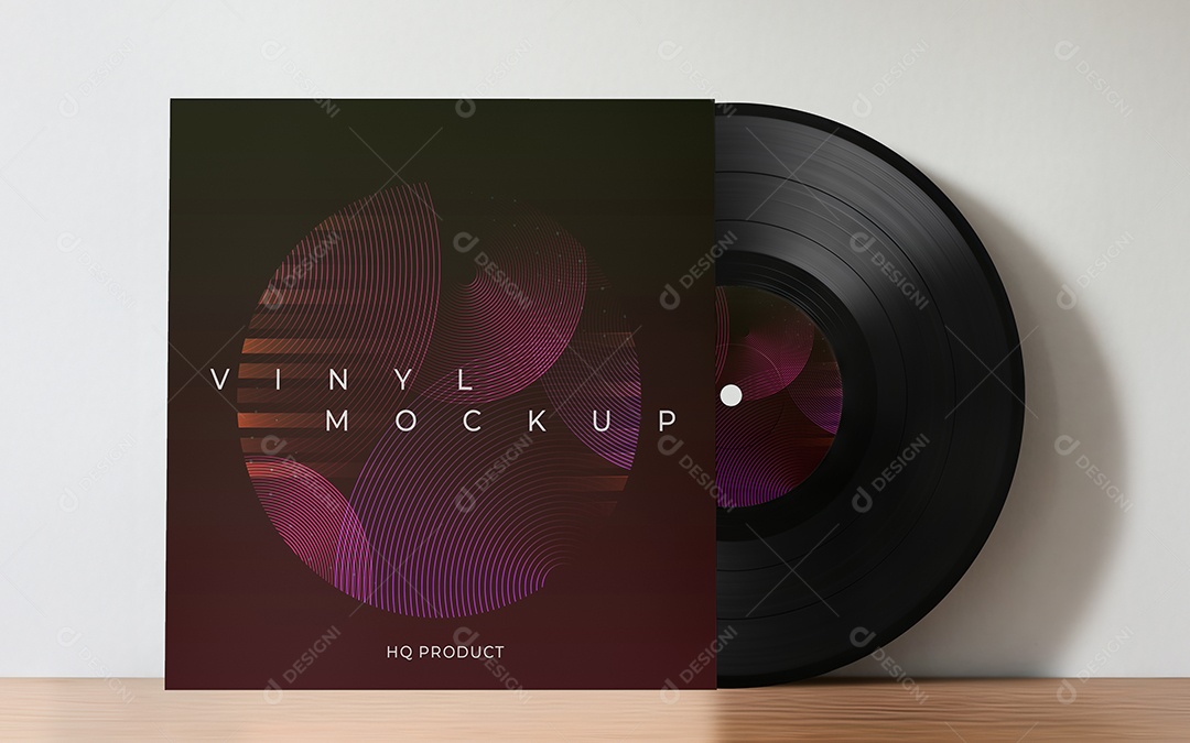 Mockup Disco de Vinil PSD Editável