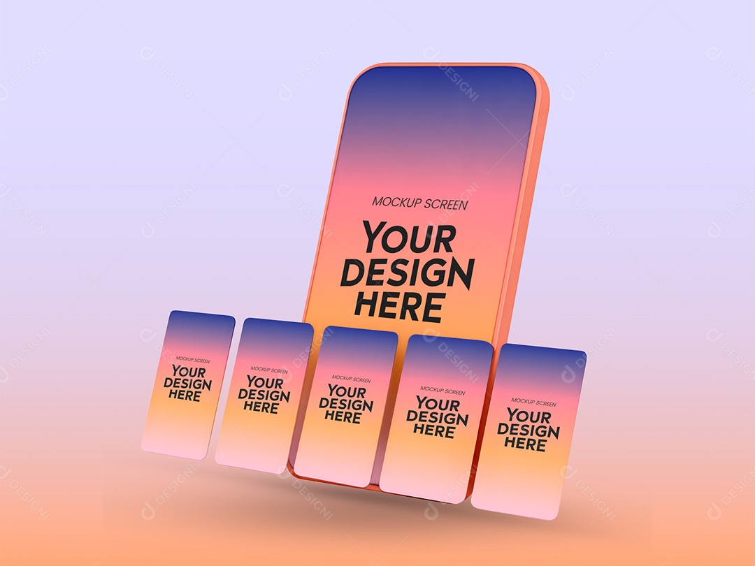 Smartphone com Cartões Mockup Entreterimento Negócios Tecnologia PSD Editável