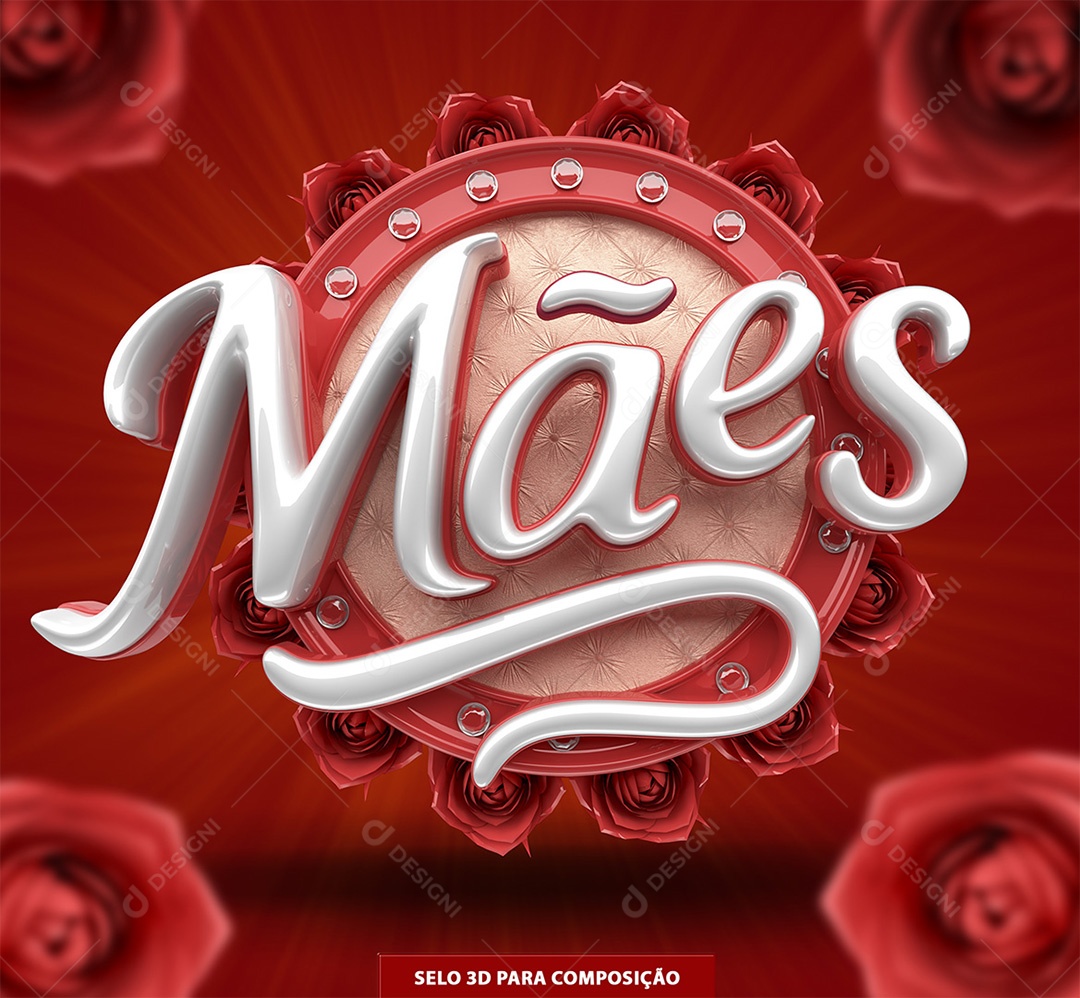 Mães Selo 3D para Composição PSD