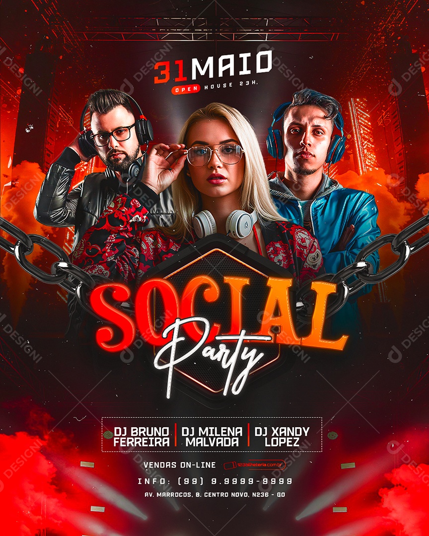 Flyer Social Party Social Media PSD Editável