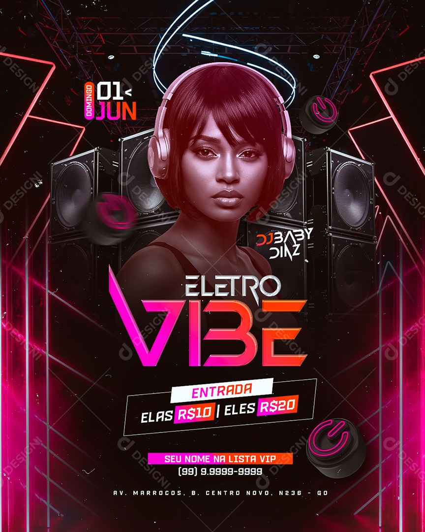 Flyer Eletro Vibe Social Media PSD Editável