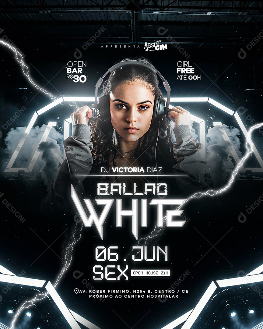 Flyer Ballao White Social Media PSD Editável