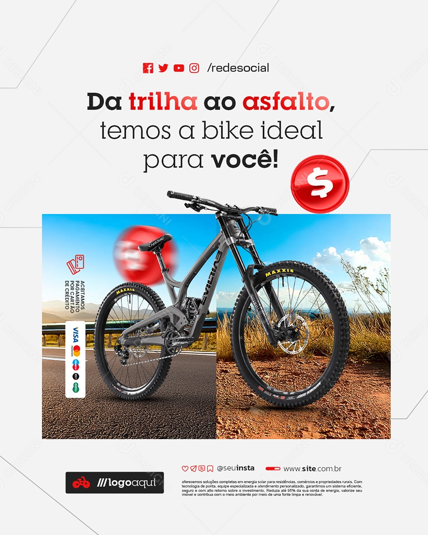 Bicicletaria Da Trilha ao Asfalto Social Media PSD Editável