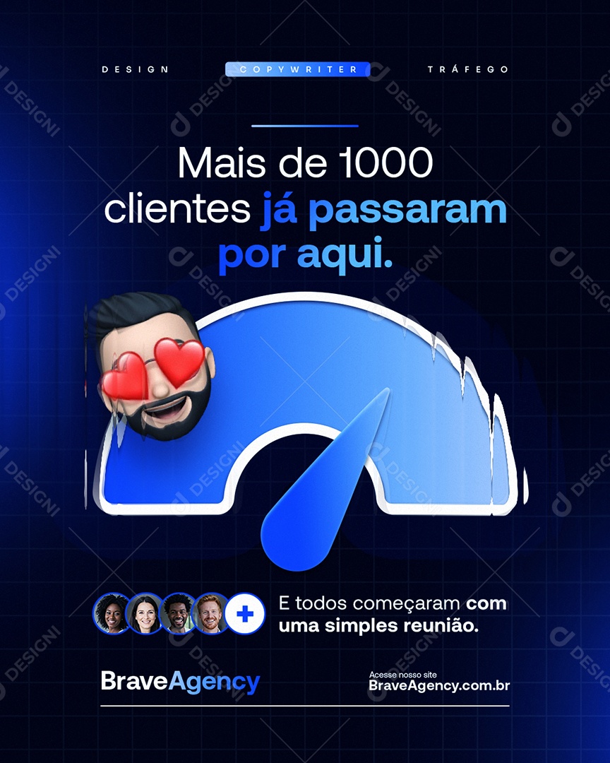 Marketing Digital Mais de Mil Clientes Social Media PSD Editável