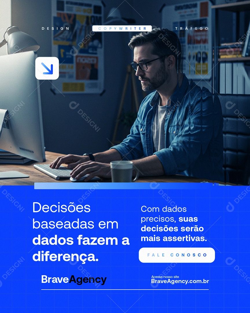 Marketing Digital Decissões Baseadas em Dados Social Media PSD Editável