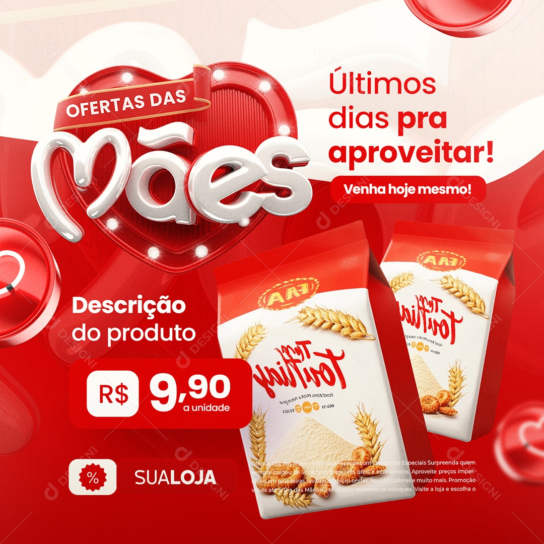 Ofertas das Mães Supermercado Últimos Dias pra Aproveitar Social Media PSD Editável
