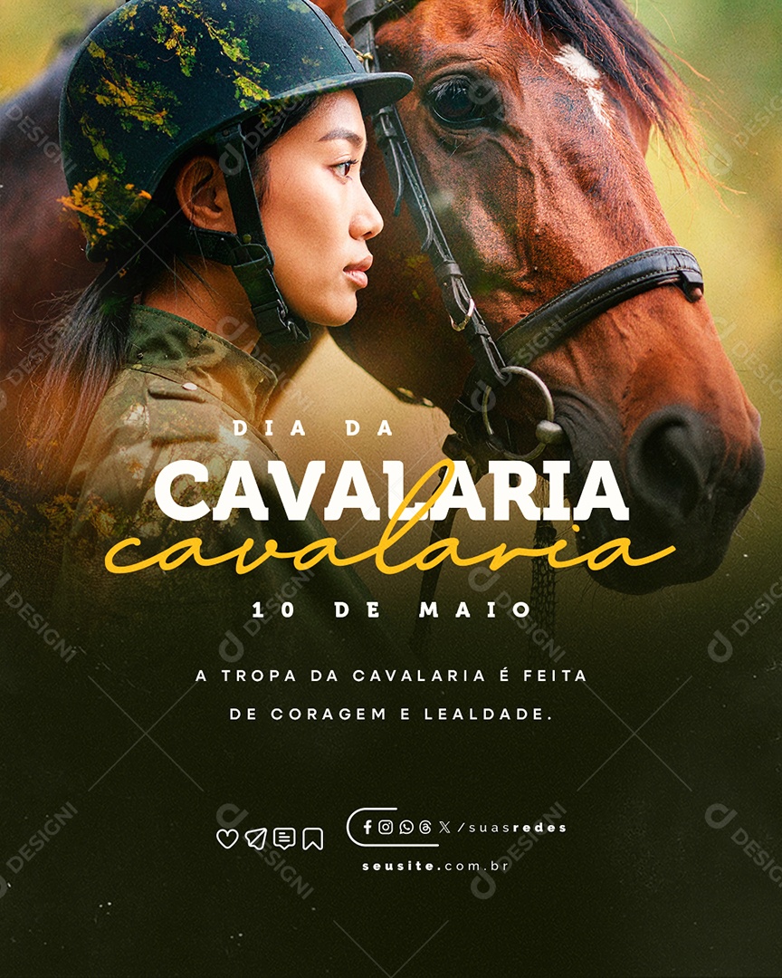 Dia da Cavalaria 10 de Maio Social Media PSD Editável