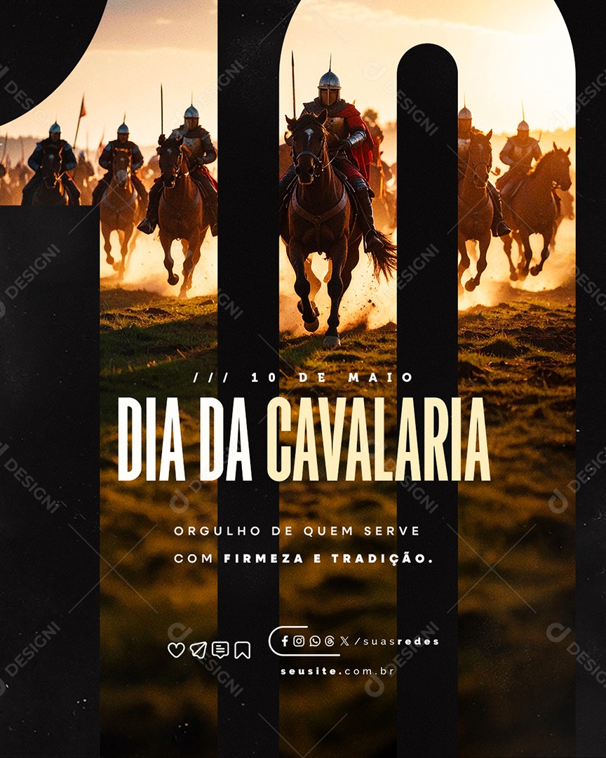 Dia da Cavalaria 10 de Maio Social Media PSD Editável