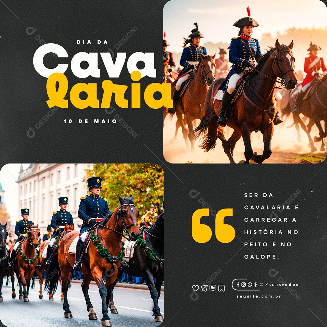 Dia da Cavalaria 10 de Maio Social Media PSD Editável